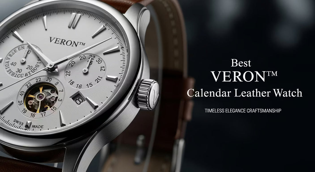 Best VERON™ Calendar Leather Watch