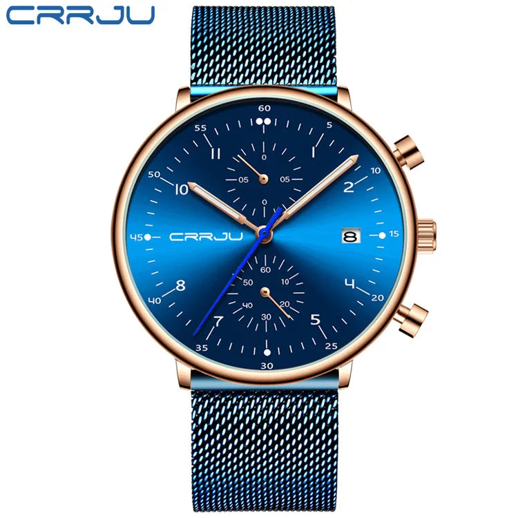 ChronoX™ Steel – Men's Slim Chronograph Waterproof Business Watch