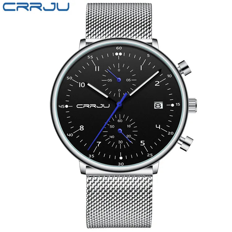 ChronoX™ Steel – Men's Slim Chronograph Waterproof Business Watch