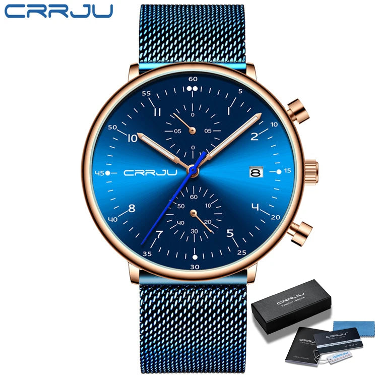 ChronoX™ Steel – Men's Slim Chronograph Waterproof Business Watch