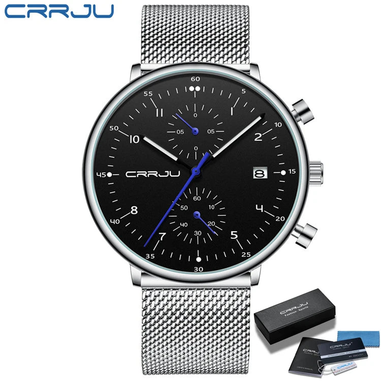 ChronoX™ Steel – Men's Slim Chronograph Waterproof Business Watch