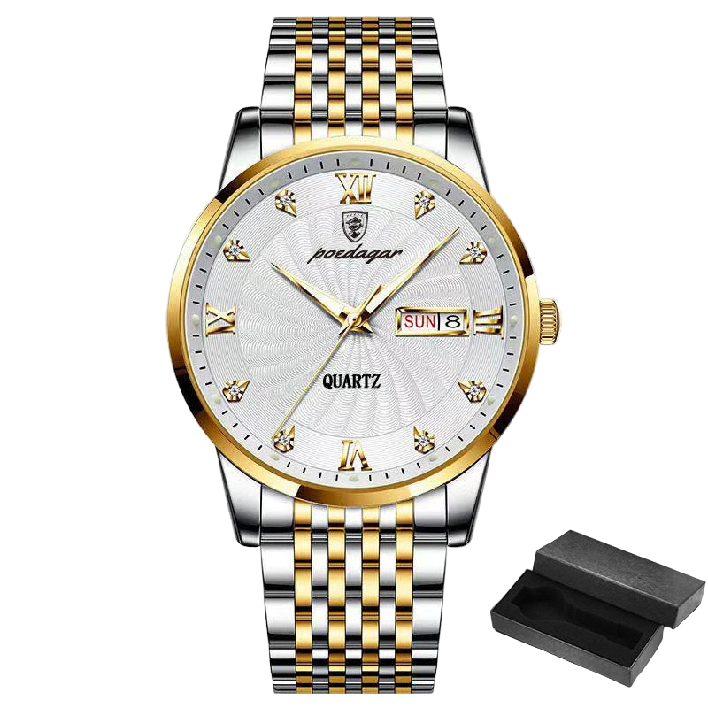bestseller POEDAGAR New Business Mens Watches Top Brand Luxury Stainless Steel Waterproof Week Date Quartz Watch for Men R...