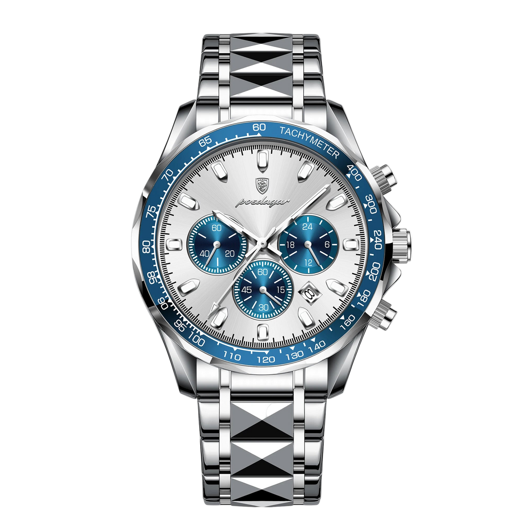 POEDAGAR Luxury Brand Men Watch Waterproof Luminous Stainless Steel Men's Watches Chronograph Date Quartz Business Watch F...