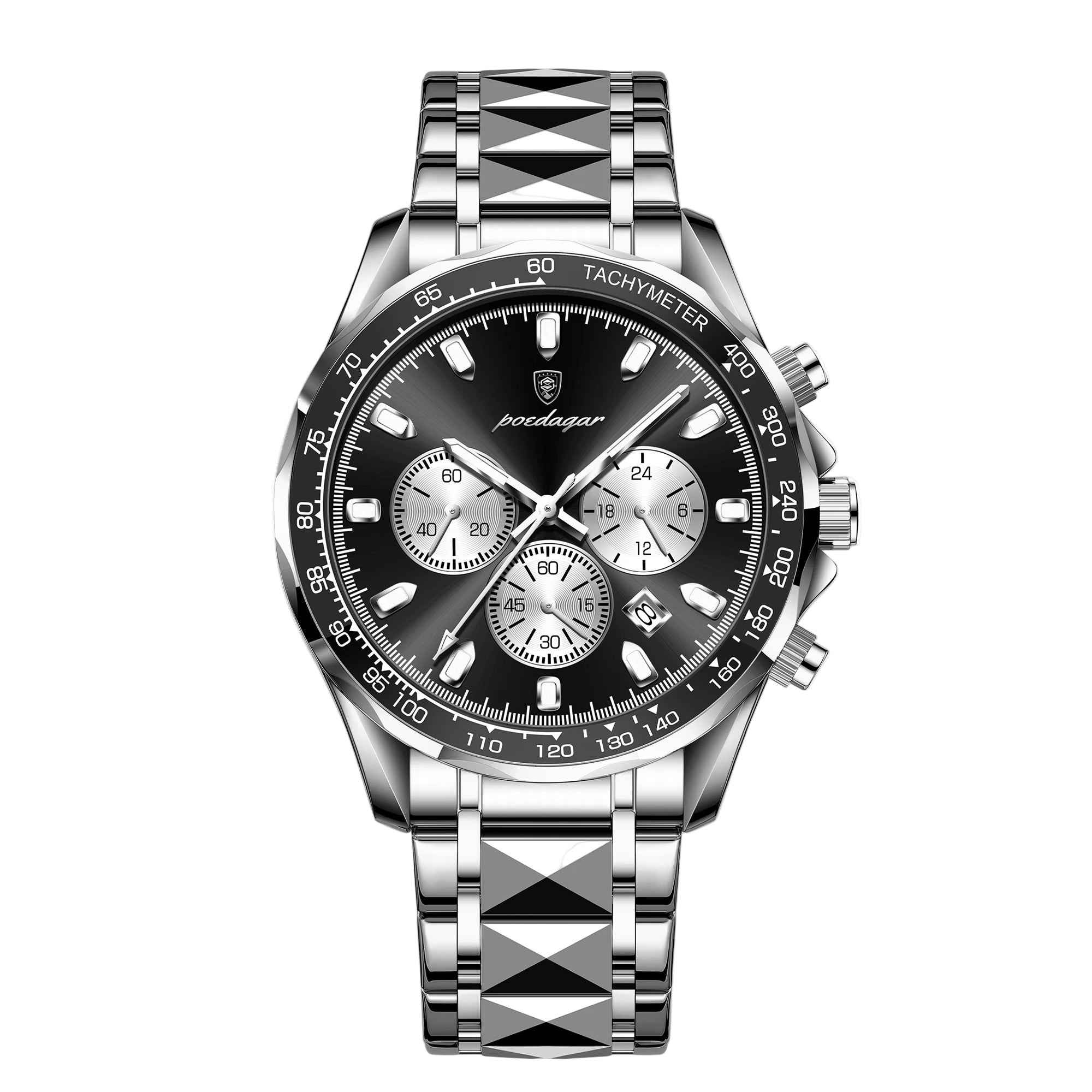 bestseller POEDAGAR Luxury Brand Men Watch Waterproof Luminous Stainless Steel Men's Watches Chronograph Date Quartz Busin...