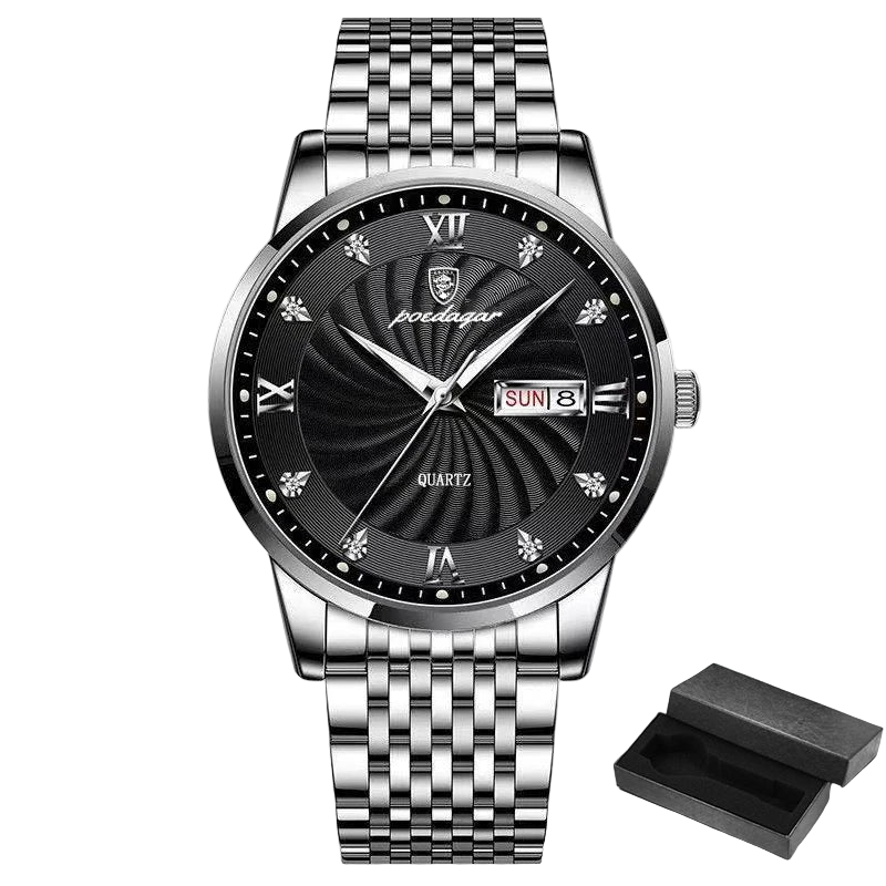 POEDAGAR New Business Mens Watches Top Brand Luxury Stainless Steel Waterproof Week Date Quartz Watch for Men Relogio Masc...