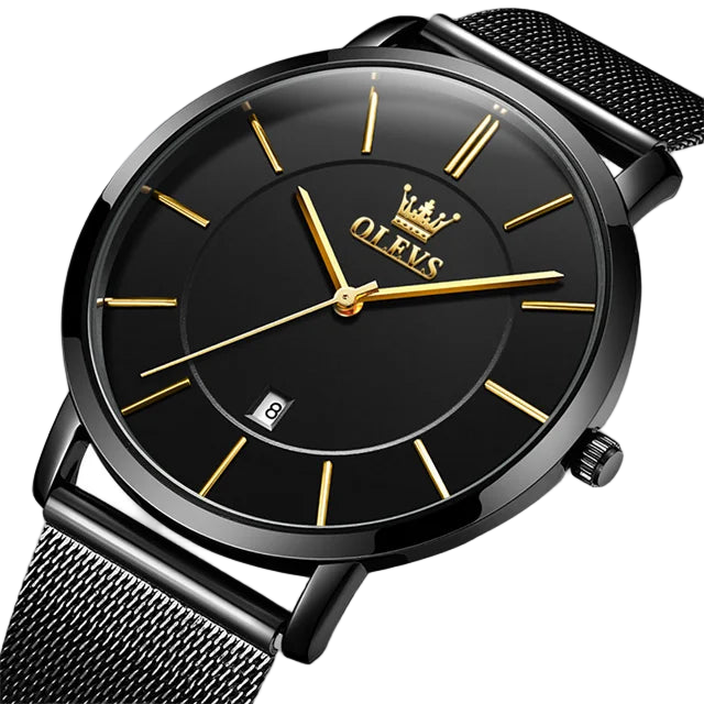 OLEVS 5869 Quartz Watch for Men Ultra Thin 6.5mm Minimalist Waterproof Date Bussiness Man Watch Simple Fashion Men's Wrist...