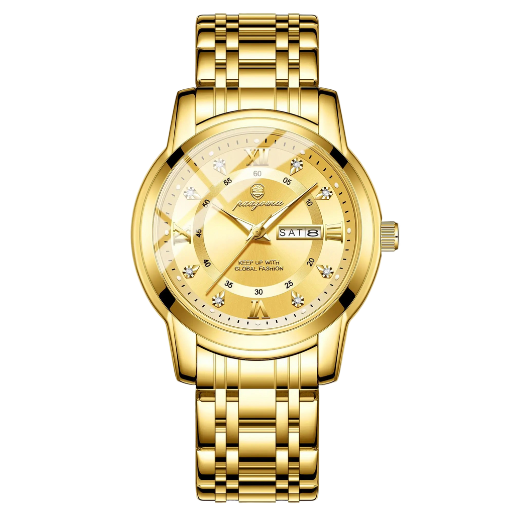 POEDAGAR Business Men Watch Date Week Waterproof Luminous Luxury Man Wristwatch Sports Stainless Steel Men's Quartz Watche...