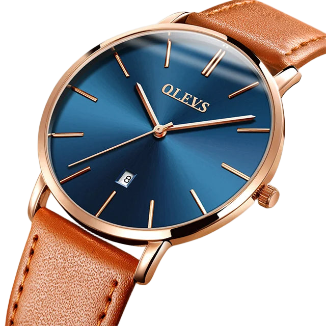 OLEVS 5869 Quartz Watch for Men Ultra Thin 6.5mm Minimalist Waterproof Date Bussiness Man Watch Simple Fashion Men's Wrist...