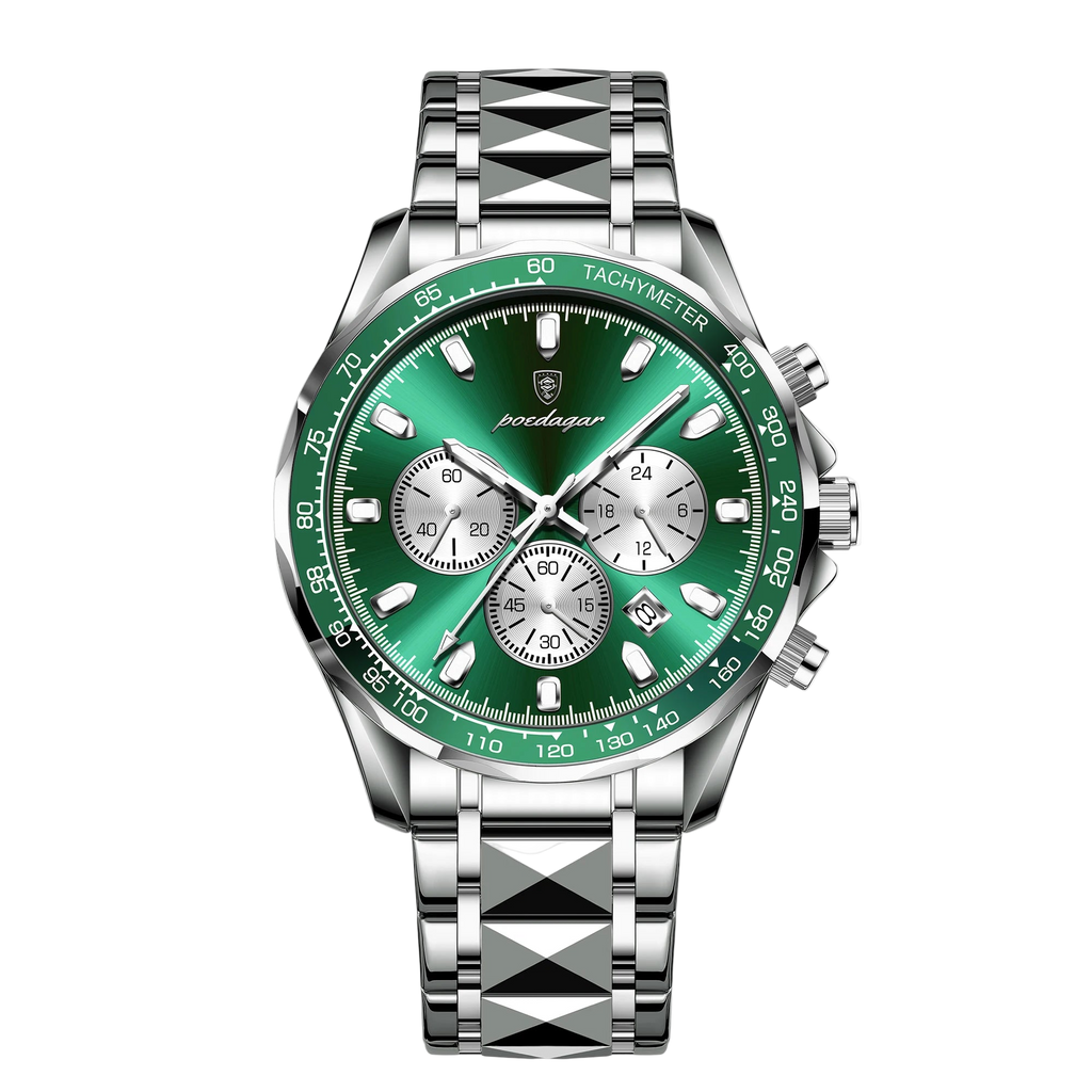 top rated POEDAGAR Luxury Brand Men Watch Waterproof Luminous Stainless Steel Men's Watches Chronograph Date Quartz Busine...
