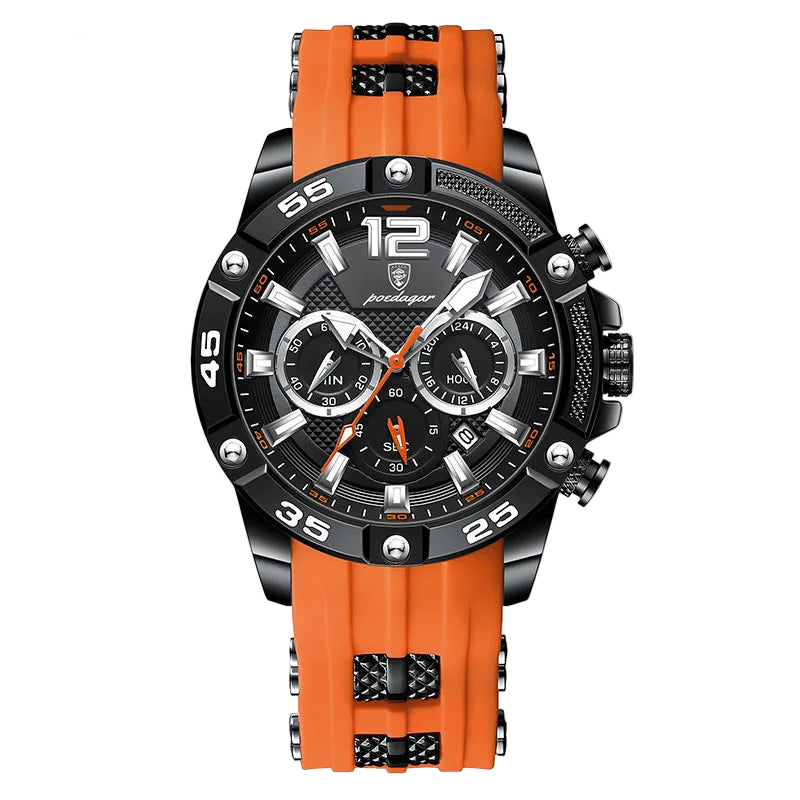 POEDAGAR Silicone Strap Sport Men's Watch Luxury Stopwatch Waterproof Military Wristwatches For Men Brand Luminous Clock N...