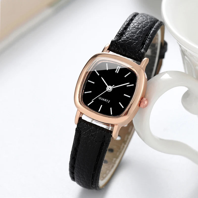 popular Veloura Mini – Minimalist Square Leather Watch for Women - Product photo