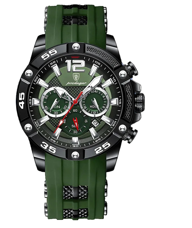 POEDAGAR Silicone Strap Sport Men's Watch Luxury Stopwatch Waterproof Military Wristwatches For Men Brand Luminous Clock N...