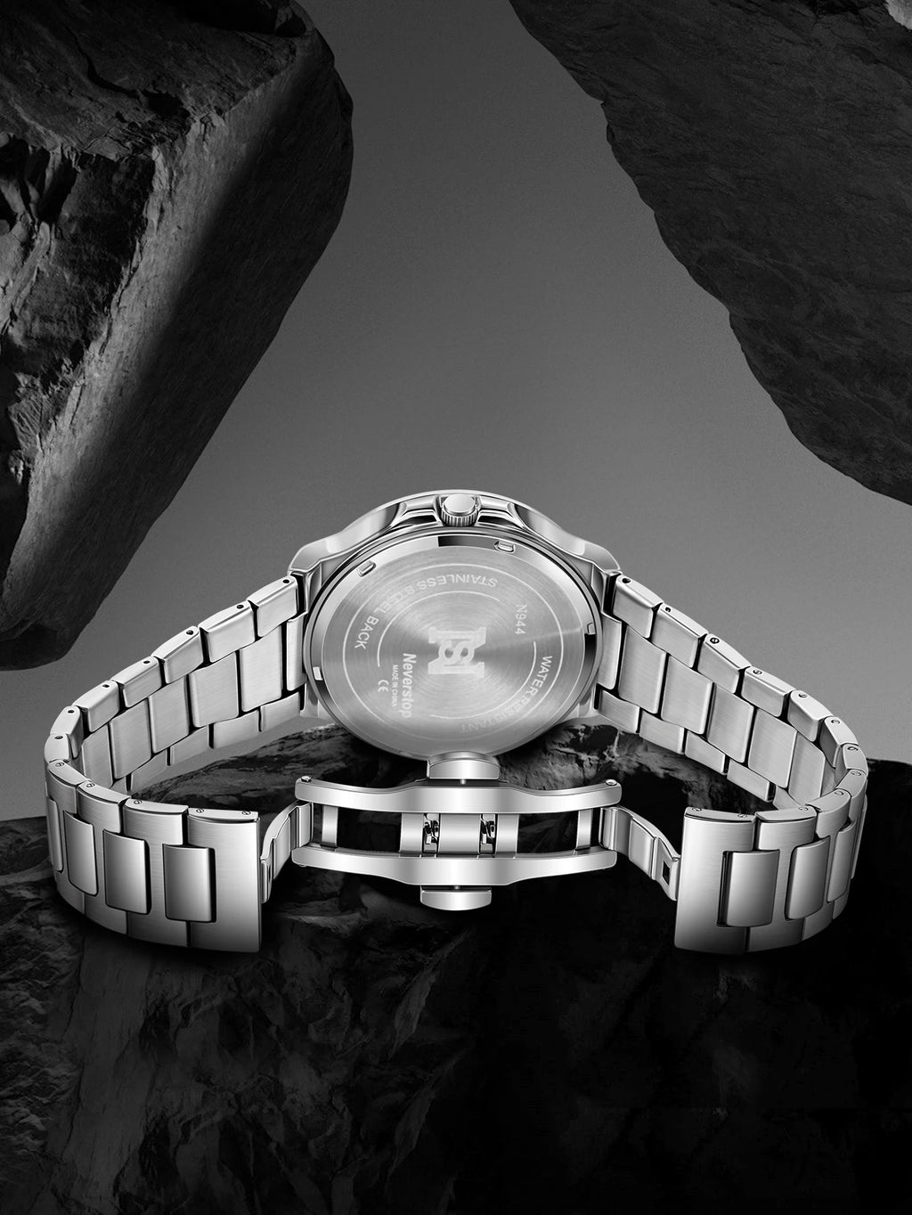 vastara steel strap watch rotatable dial watch 11 - classic unisex timepiece with stainless steel (USA)