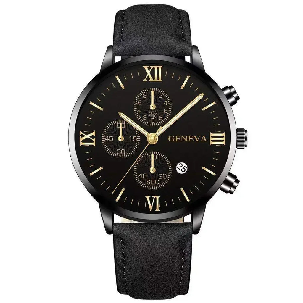 Fashion Geneva Men's Wristwatch Date Alloy Case Leather Analog Quartz Sport Watch Male Clock Top Brand Luxury Relogio Masc...
