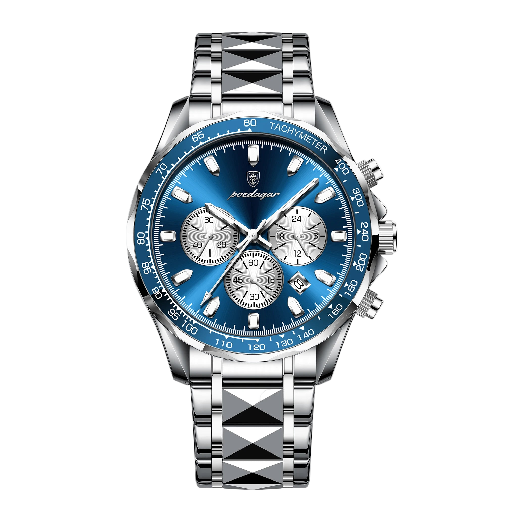 POEDAGAR Luxury Brand Men Watch Waterproof Luminous Stainless Steel Men's Watches Chronograph Date Quartz Business Watch F...