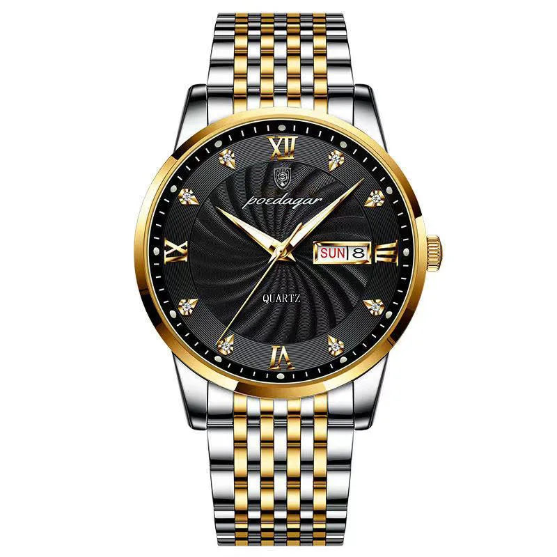 POEDAGAR New Business Mens Watches Top Brand Luxury Stainless Steel Waterproof Week Date Quartz Watch for Men Relogio Masc...
