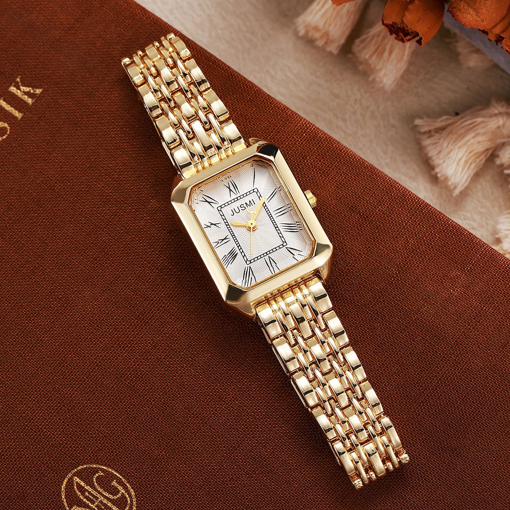 genuine Light Luxury Fashion All-match Square Roman Graduated Quartz Women's Watch for Christmas and Halloween Holiday Gif...