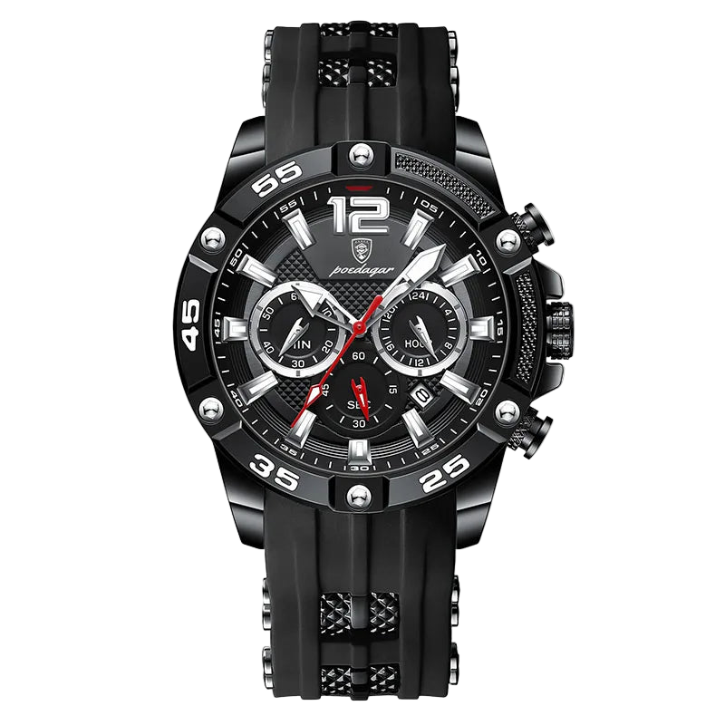 POEDAGAR Silicone Strap Sport Men's Watch Luxury Stopwatch Waterproof Military Wristwatches For Men Brand Luminous Clock N...
