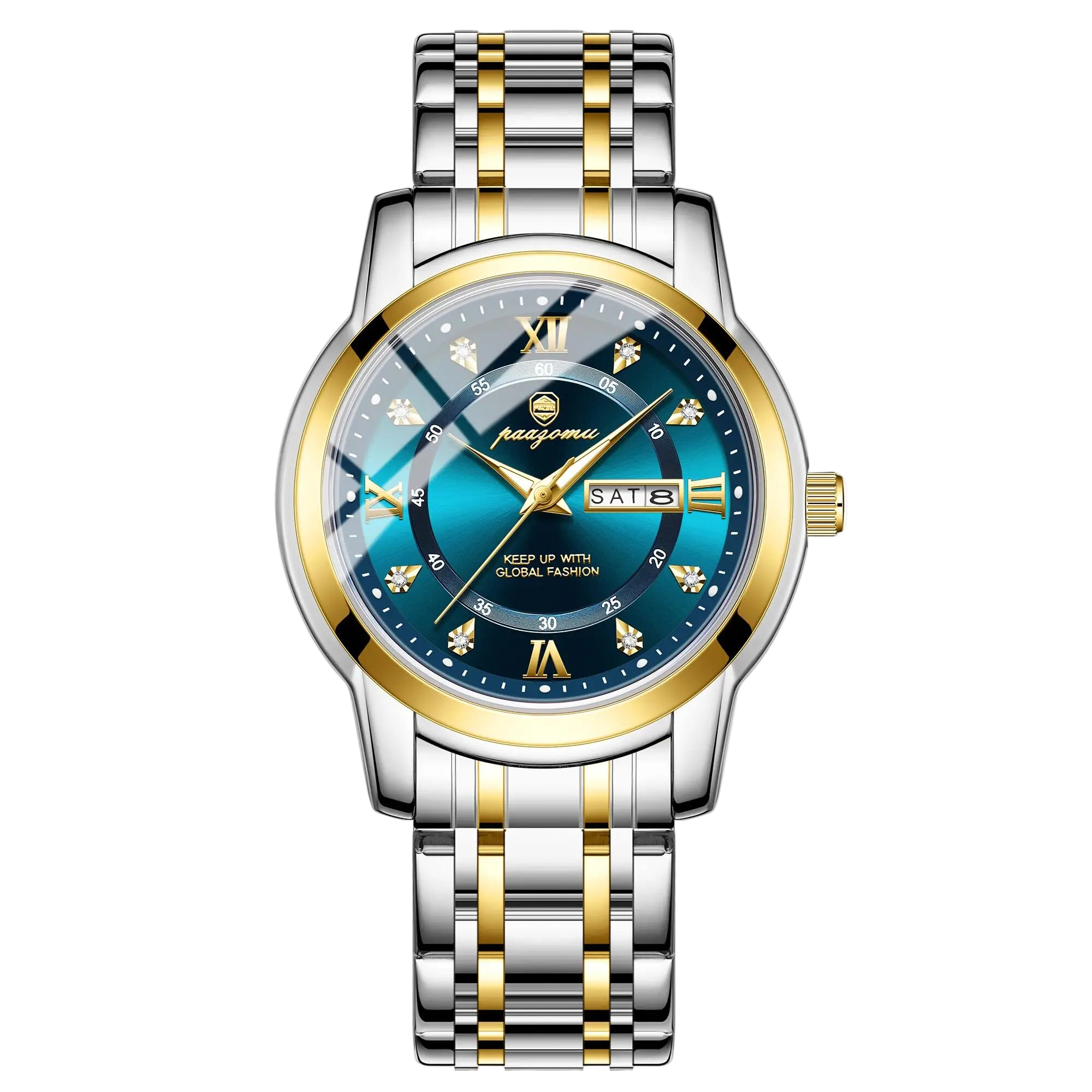 bestseller POEDAGAR Business Men Watch Date Week Waterproof Luminous Luxury Man Wristwatch Sports Stainless Steel Men's Qu...