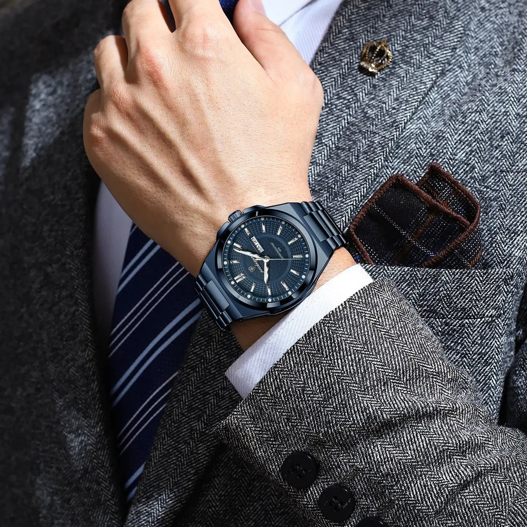 POEDAGAR Sport Original Men Clock Quartz Date Week Luxury Man Wristwatch Waterproof Luminous Stainless Steel Men's Watches...