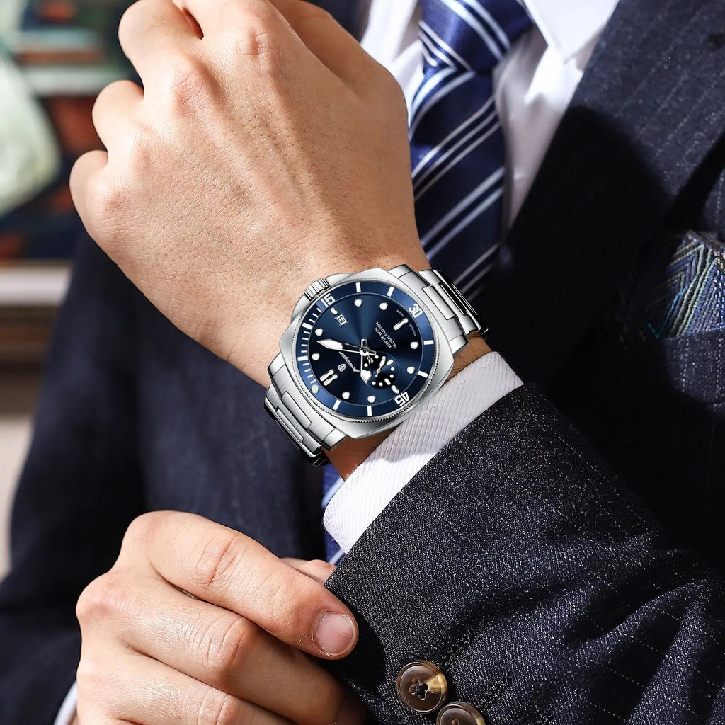 POEDAGAR Top Fashion Luxury Watch For Men Waterproof Luminous Date Men's Watches Stainless Steel Business Quartz Male Wris...