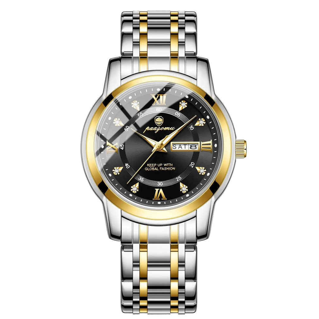 POEDAGAR Business Men Watch Date Week Waterproof Luminous Luxury Man Wristwatch Sports Stainless Steel Men's Quartz Watche...