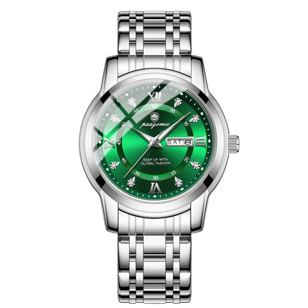 POEDAGAR Business Men Watch Date Week Waterproof Luminous Luxury Man Wristwatch Sports Stainless Steel Men's Quartz Watche...