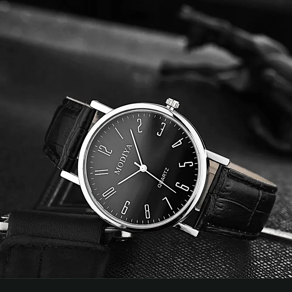 Men's Business Wrist Watch Luxury Leather Strap Analog Watches Ultra Thin Quartz Wristwatch Clock Men Women Casual Simple ...