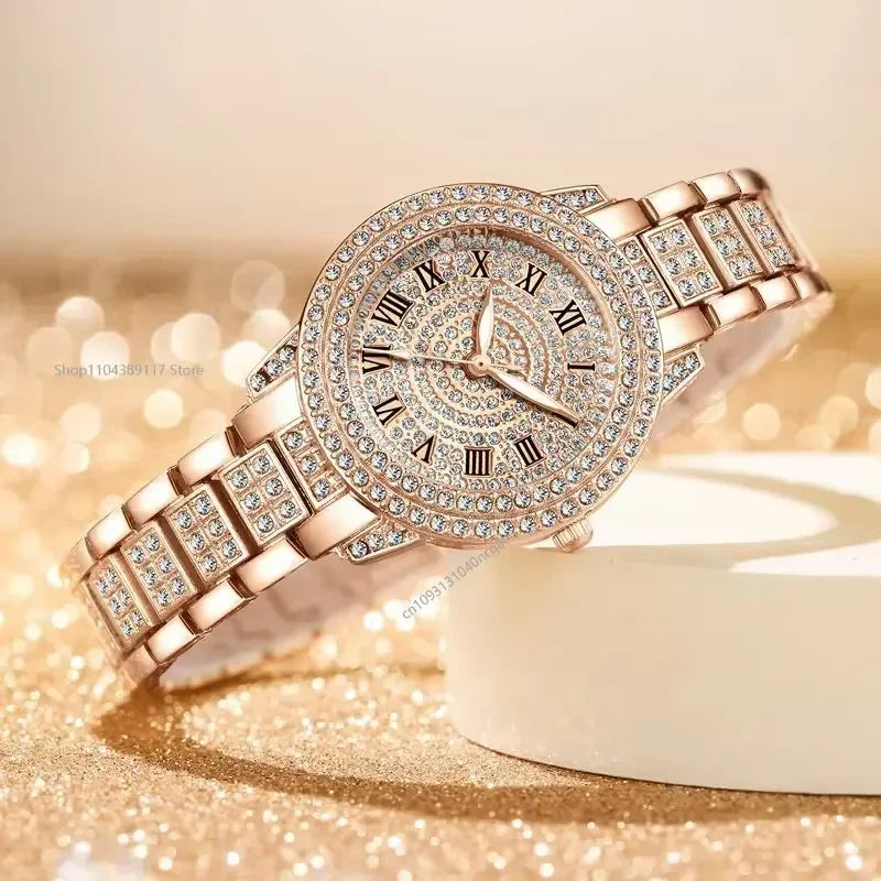 Luxury Women Shiny Bracelet Watches Fine Zircon Mechanical Lady Wristwatches Fashion Folding Watches Buckle Watch Reloj Mu...