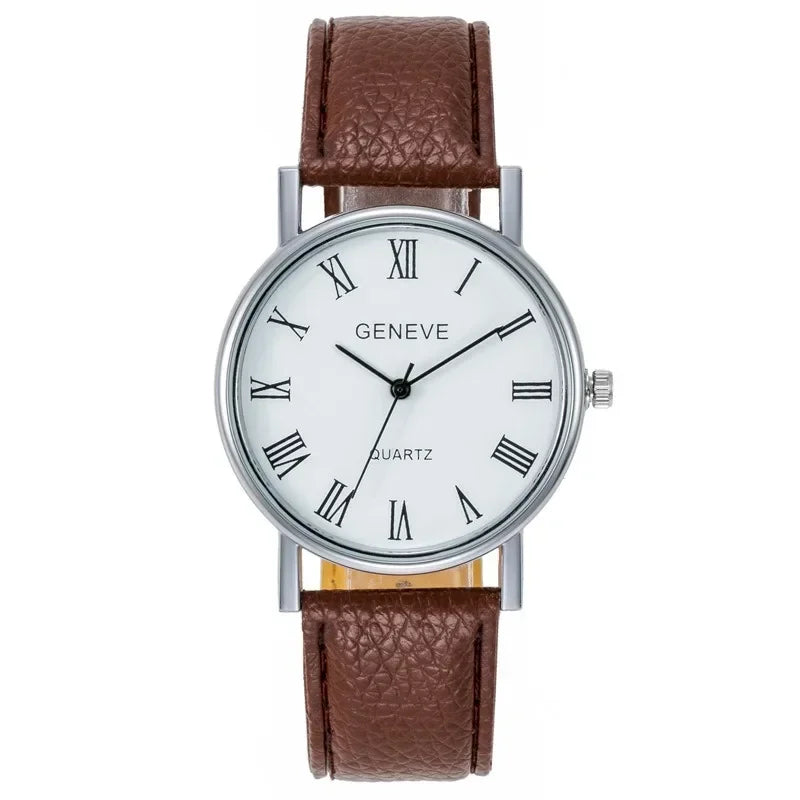 Famous Brand Men Quartz Watch Business Casual Fashion Student Trend Leather Strap Wristwatch Luxury Gift Clock Dropshippin...