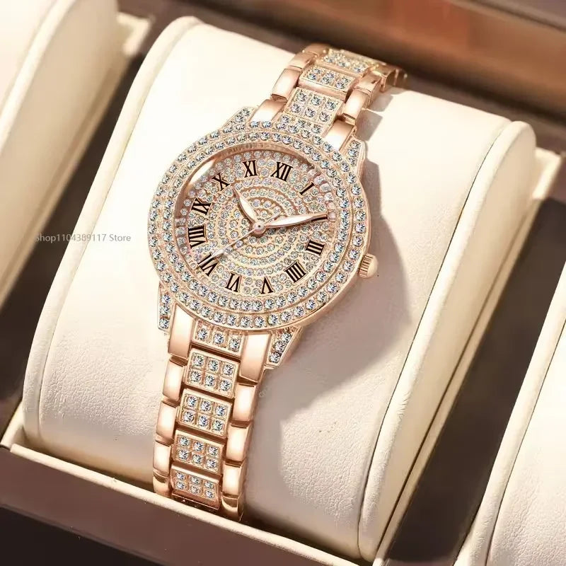 Luxury Women Shiny Bracelet Watches Fine Zircon Mechanical Lady Wristwatches Fashion Folding Watches Buckle Watch Reloj Mu...