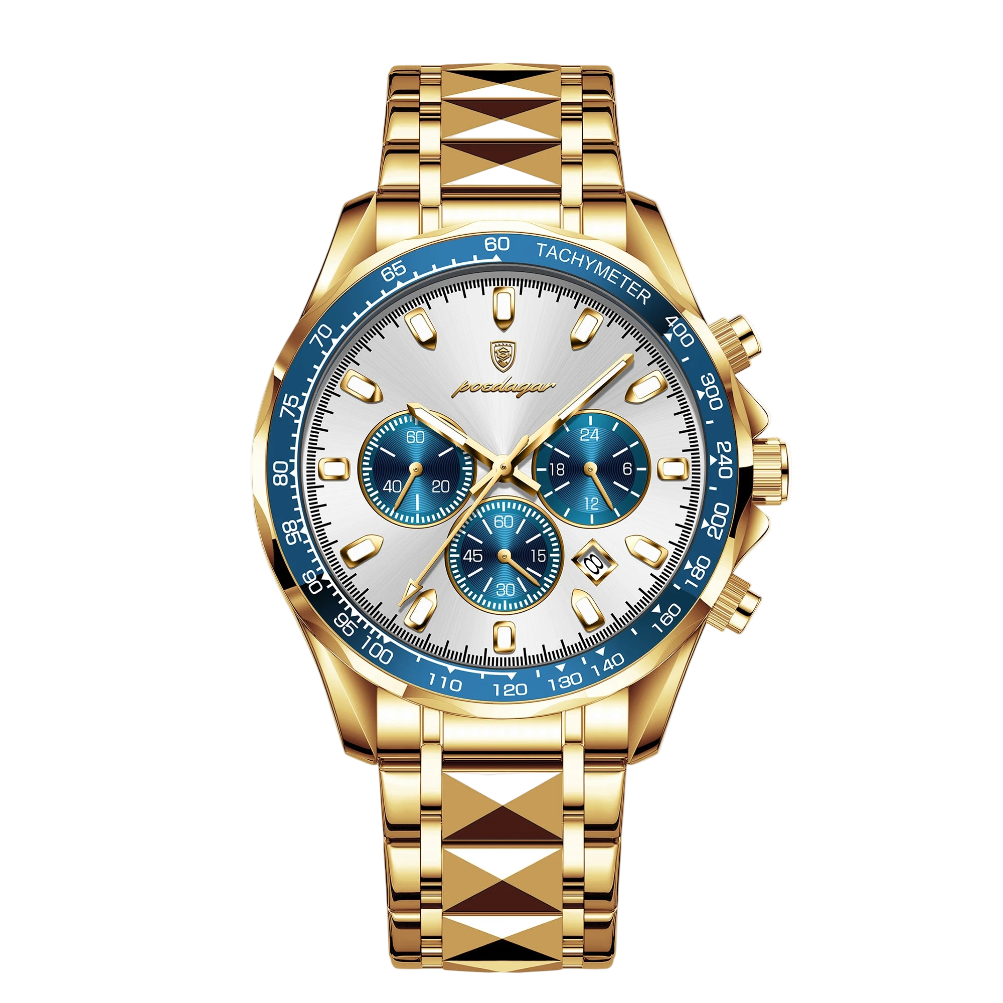 authentic POEDAGAR Luxury Brand Men Watch Waterproof Luminous Stainless Steel Men's Watches Chronograph Date Quartz Busine...