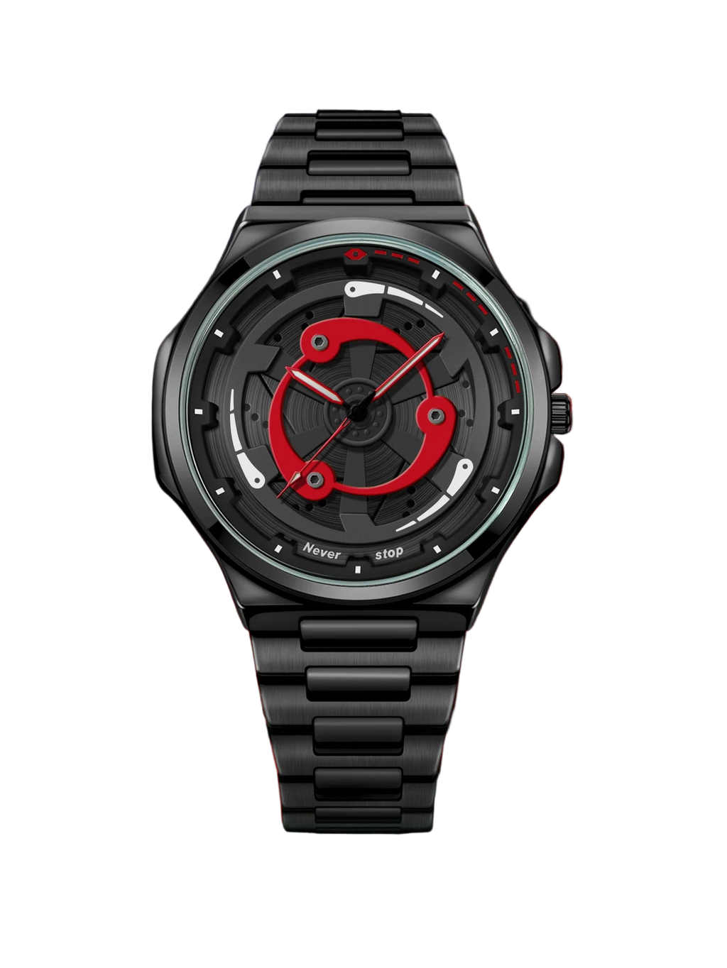 vastara steel strap watch rotatable dial watch 13 - classic unisex timepiece with stainless steel (USA)