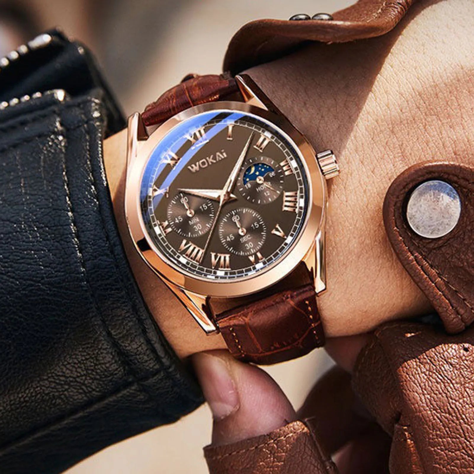 VERON™ Calendar Leather Watch - Additional product view 3