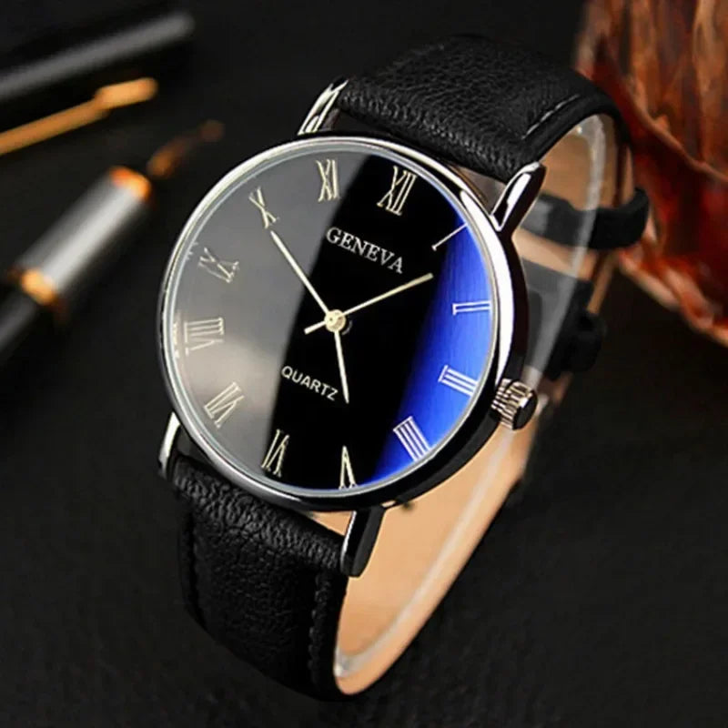 Famous Brand Men Quartz Watch Business Casual Fashion Student Trend Leather Strap Wristwatch Luxury Gift Clock Dropshippin...