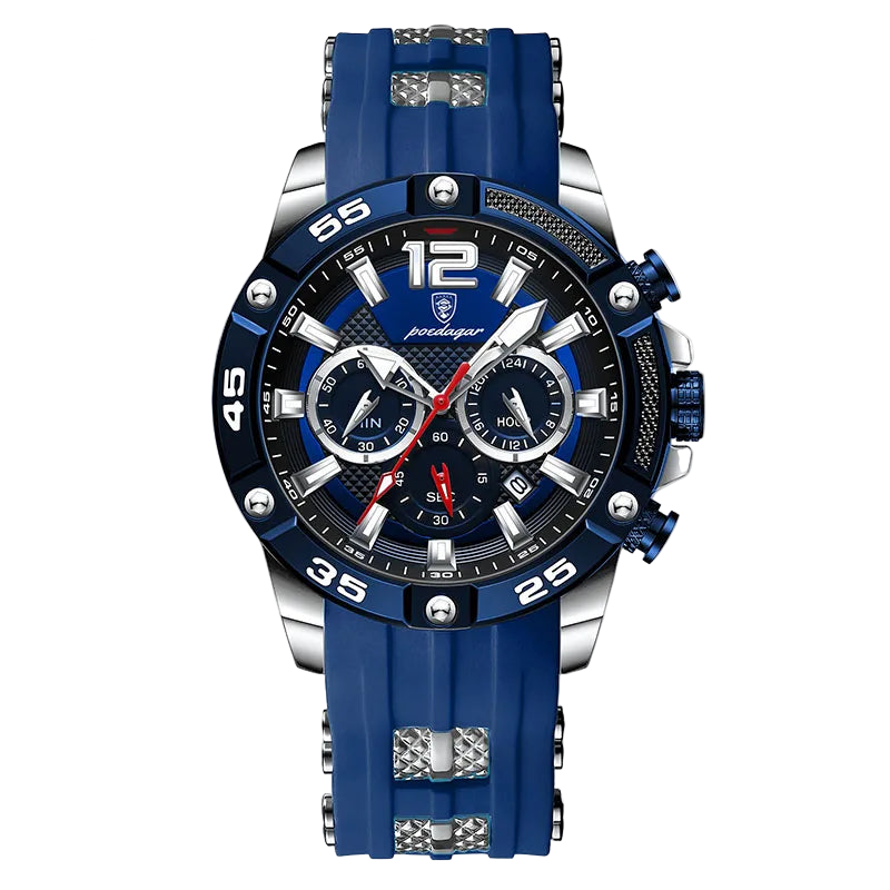 POEDAGAR Silicone Strap Sport Men's Watch Luxury Stopwatch Waterproof Military Wristwatches For Men Brand Luminous Clock N...