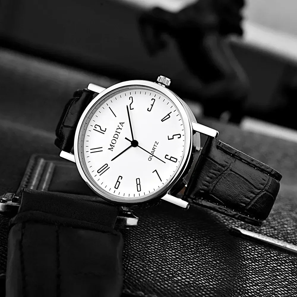 Men's Business Wrist Watch Luxury Leather Strap Analog Watches Ultra Thin Quartz Wristwatch Clock Men Women Casual Simple ...