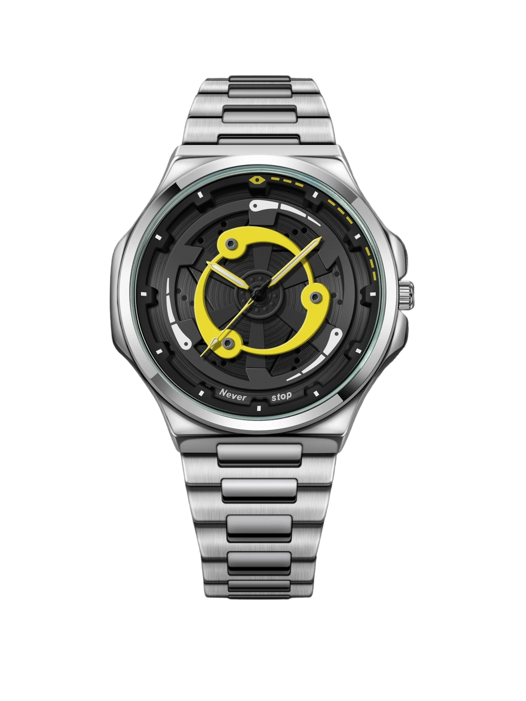 vastara steel strap watch rotatable dial watch 8 - classic unisex timepiece with stainless steel (USA)