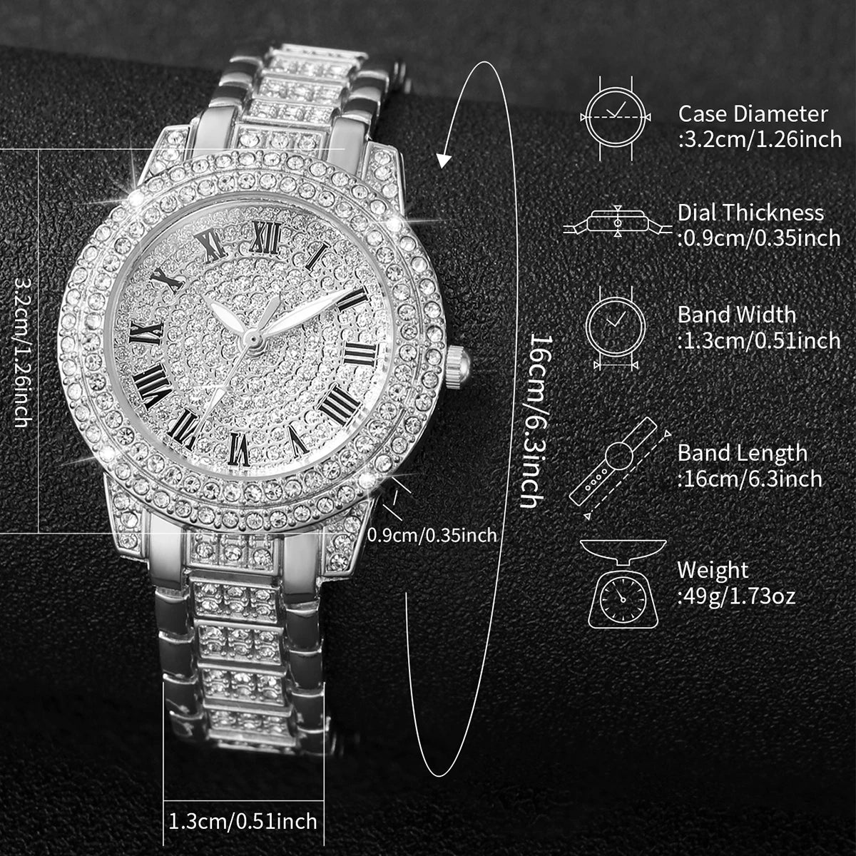 Lustrella Set – 6-Piece Diamond-Inspired Women's Watch - Additional product view 4