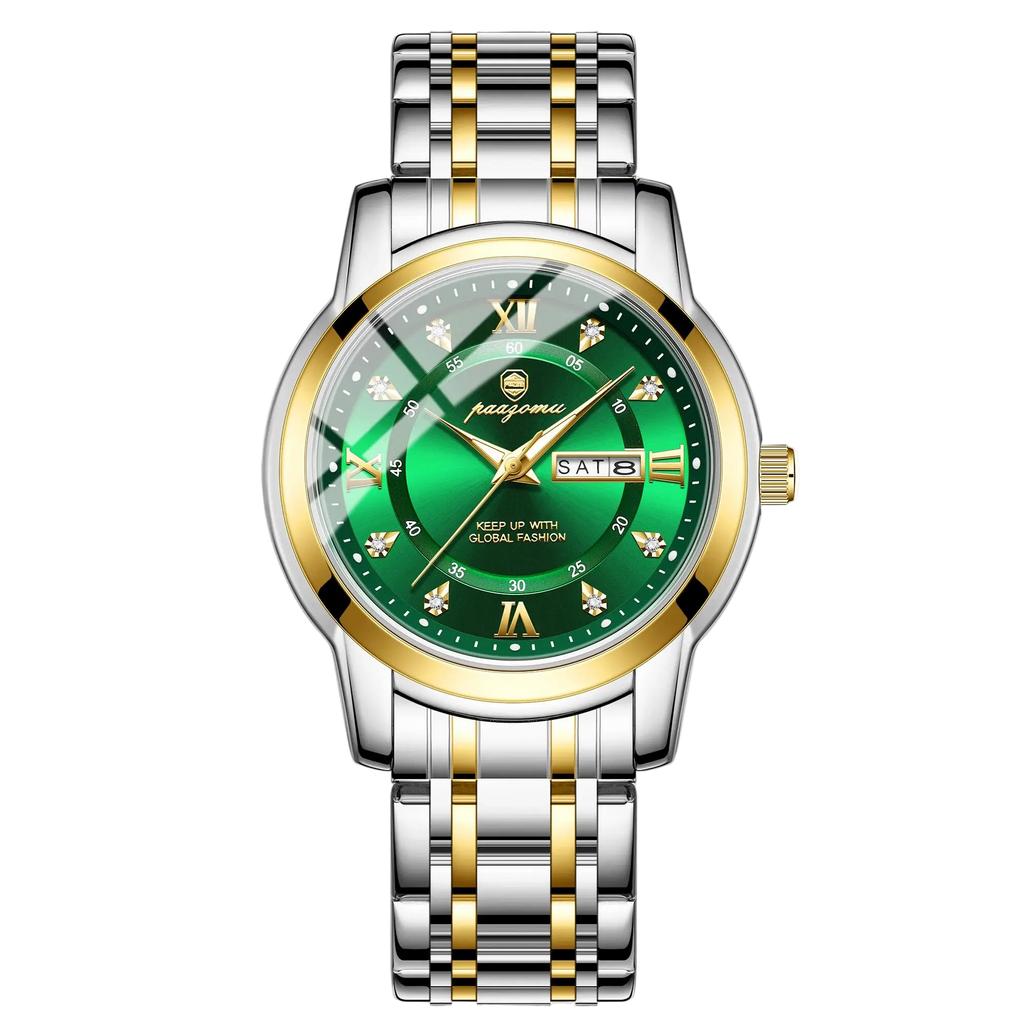 POEDAGAR Business Men Watch Date Week Waterproof Luminous Luxury Man Wristwatch Sports Stainless Steel Men's Quartz Watche...