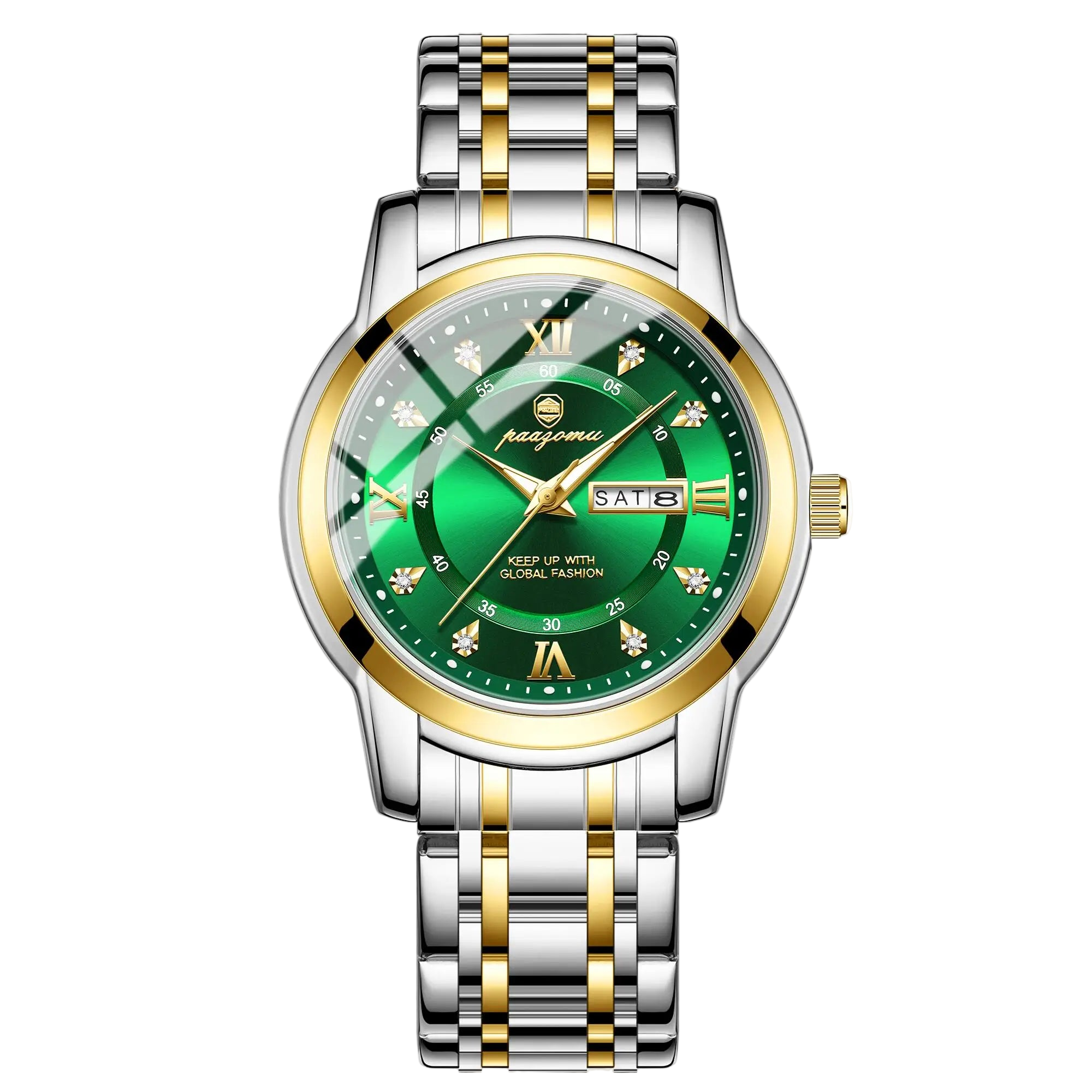 POEDAGAR Business Men Watch Date Week Waterproof Luminous Luxury Man Wristwatch Sports Stainless Steel Men's Quartz Watche...