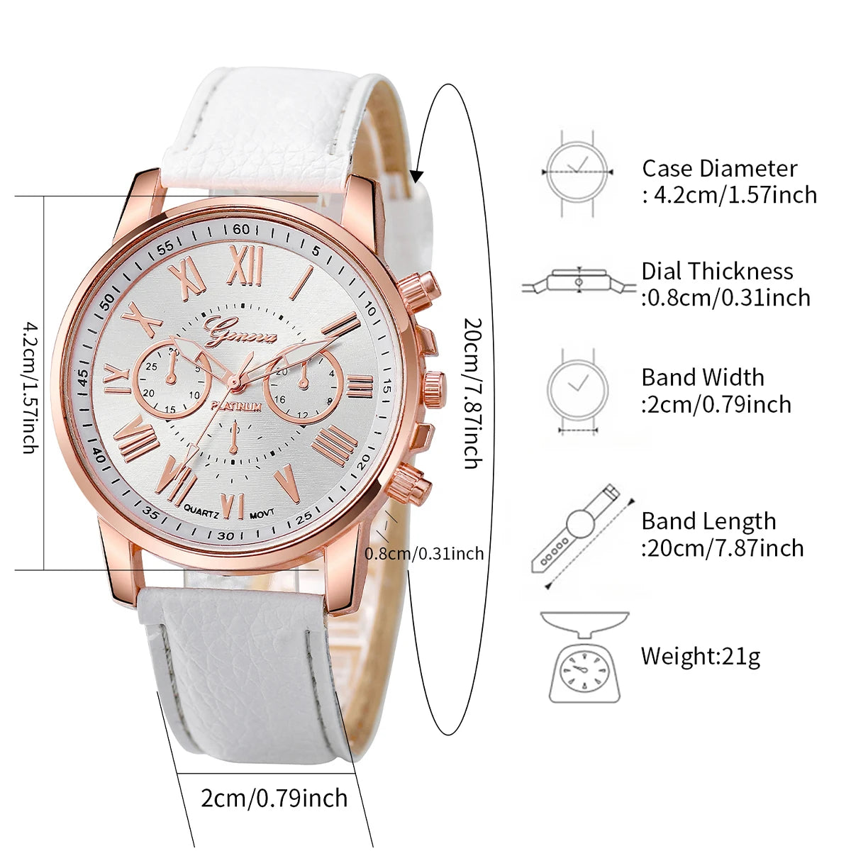 4PCS/Set Couple's Watches Fashion Roma Dial Women Quartz Watch Leather Band Wristwatches Heart Bracelets Set（Without Box） ...