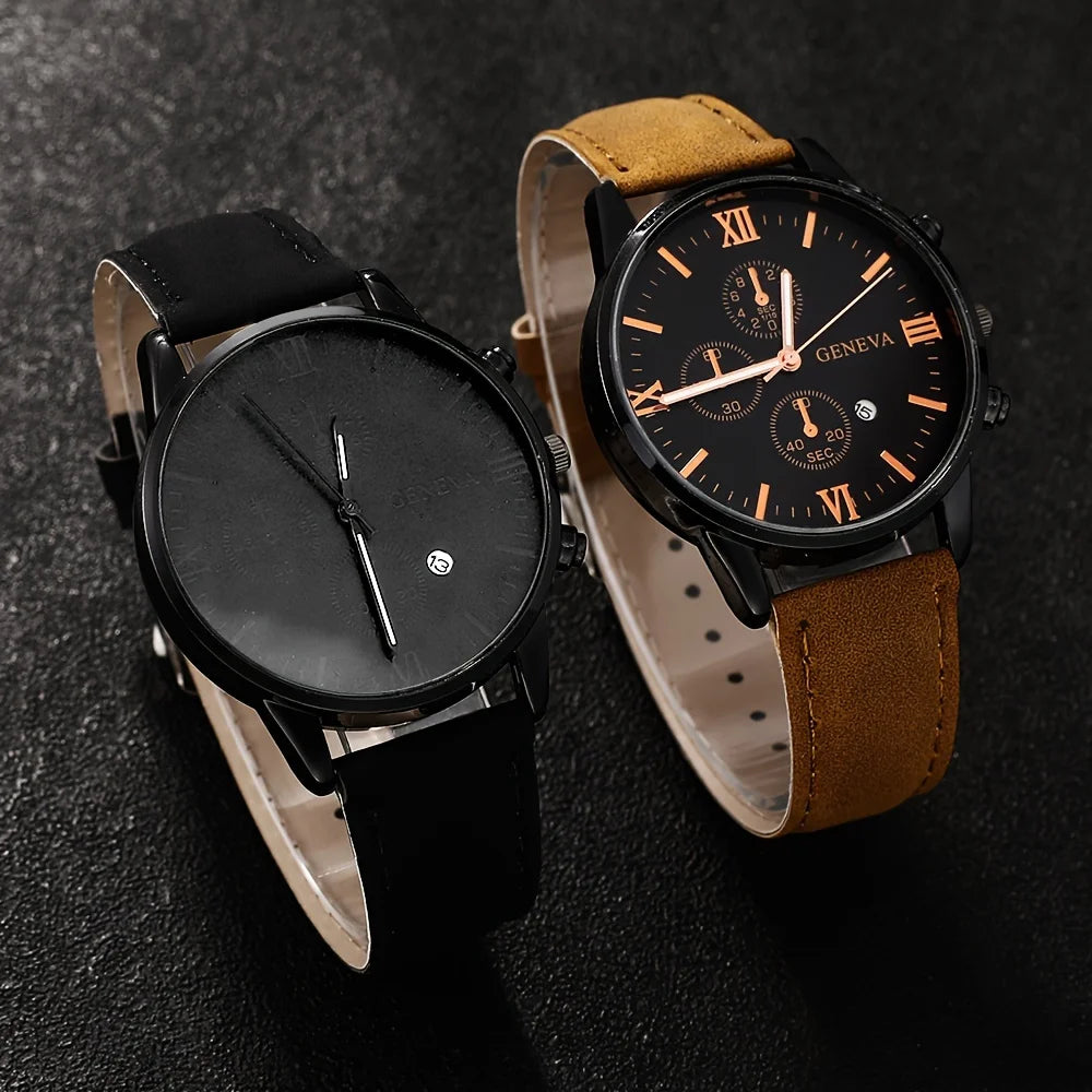top rated Valoré Set – Men's Luxury Leather Watch - Product photo