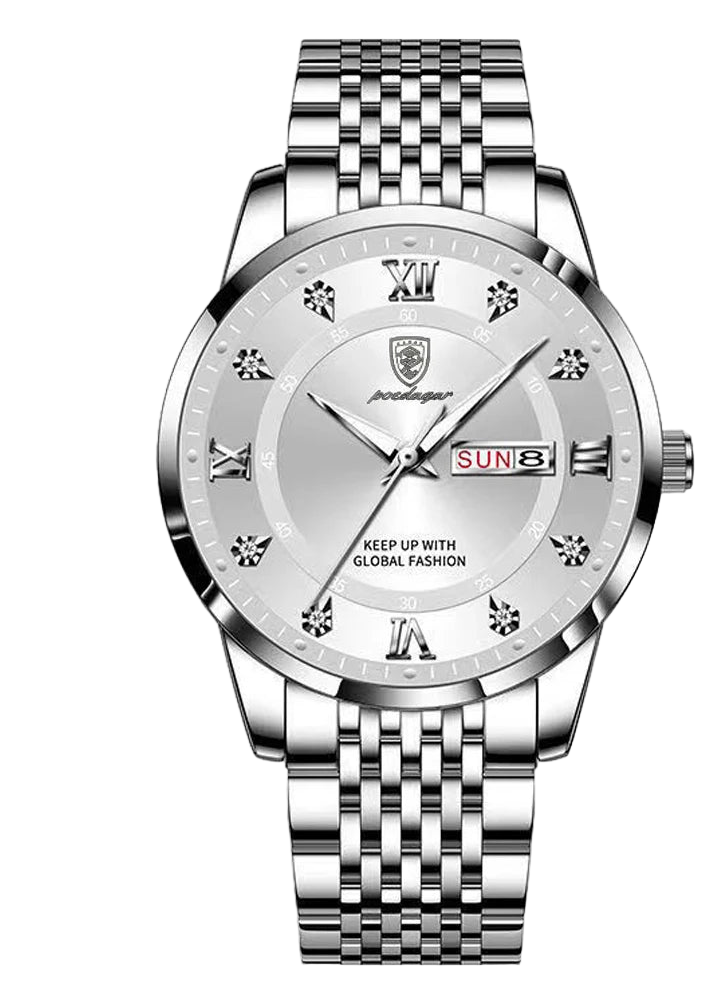 bestseller POEDAGAR Classic Luxury Quartz Man Wristwatch Sport Men Watches Waterproof Luminous Week Date Stainless Steel M...