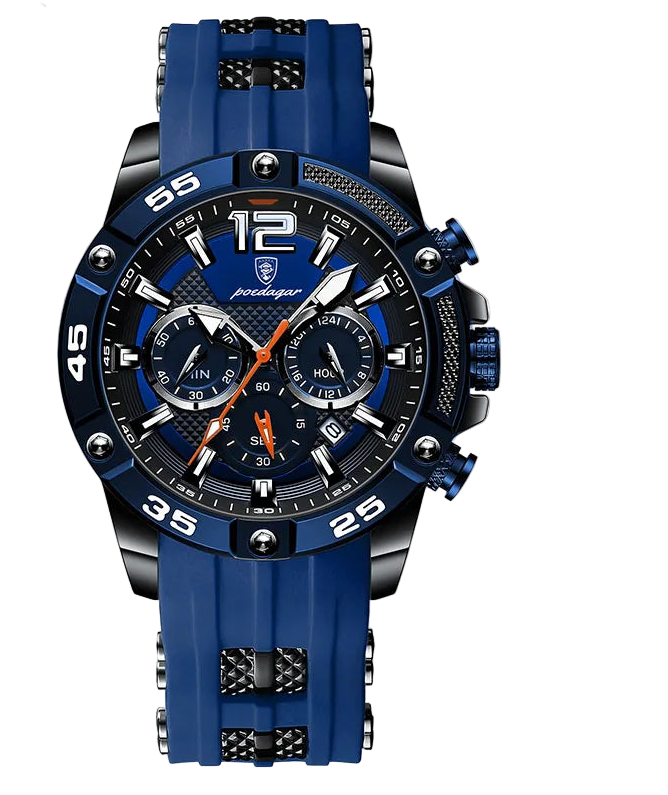 POEDAGAR Silicone Strap Sport Men's Watch Luxury Stopwatch Waterproof Military Wristwatches For Men Brand Luminous Clock N...