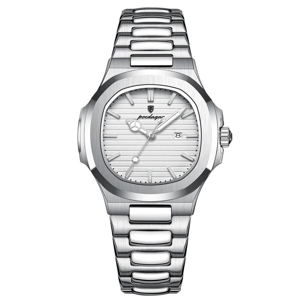 affordable POEDAGAR Luxury Square Watch for Woman Waterproof Luminous Date Ladies Watch Stainless Steel Quartz Women's Wat...