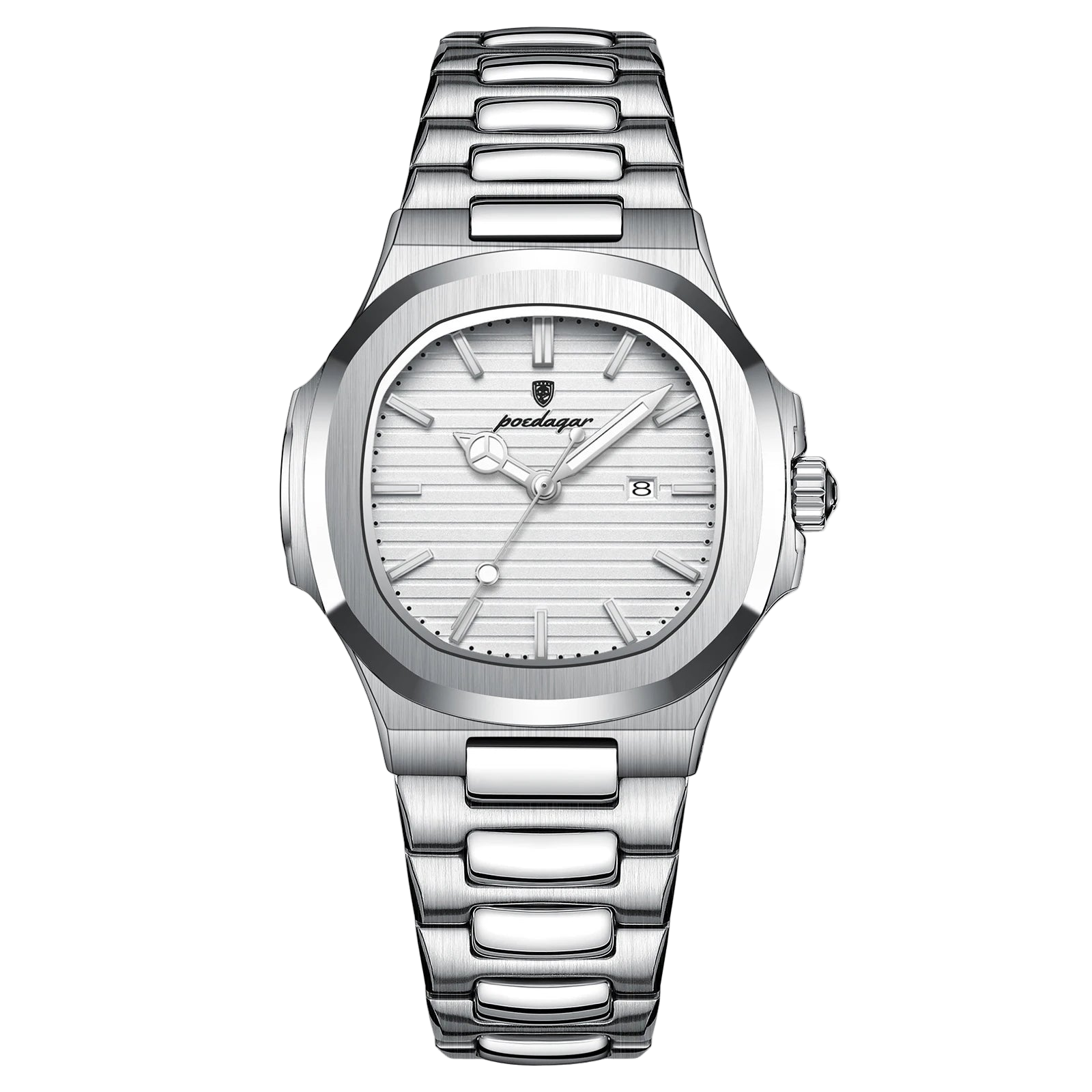 affordable POEDAGAR Luxury Square Watch for Woman Waterproof Luminous Date Ladies Watch Stainless Steel Quartz Women's Wat...