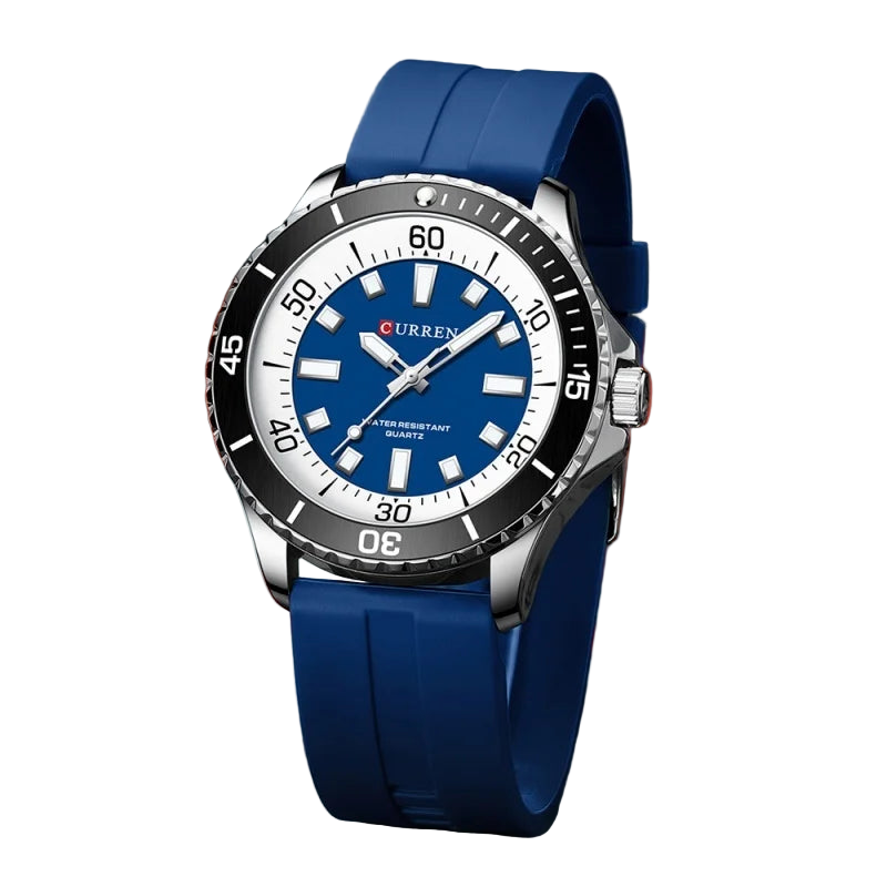 Blue watch with a blurred background