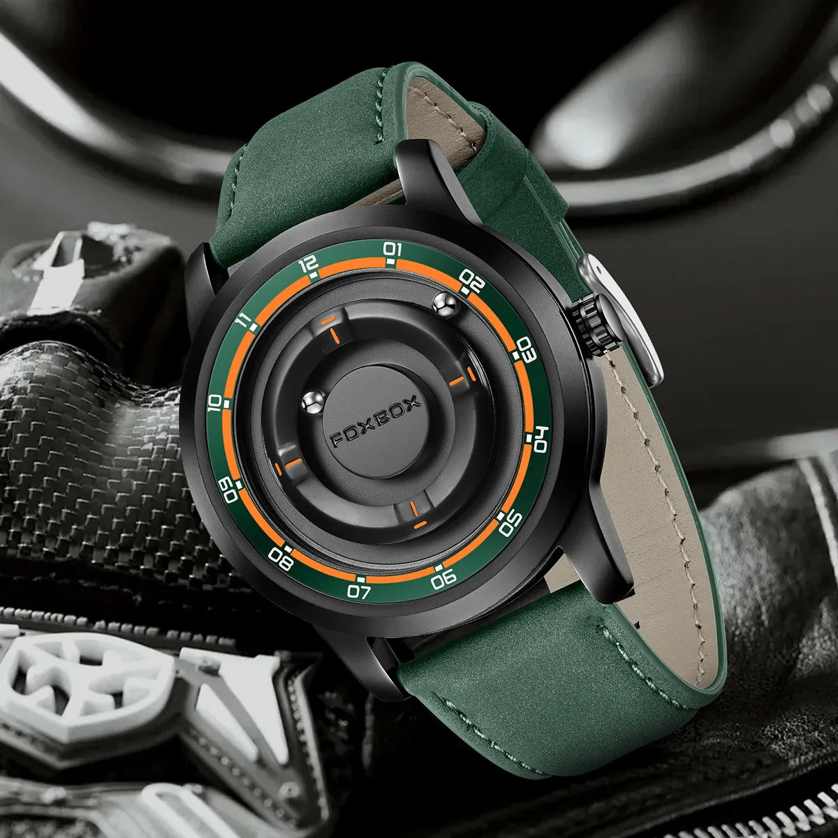 unisex business watch vastara foxbox magnetic ball dial watch - business timepiece with white dial (USA)