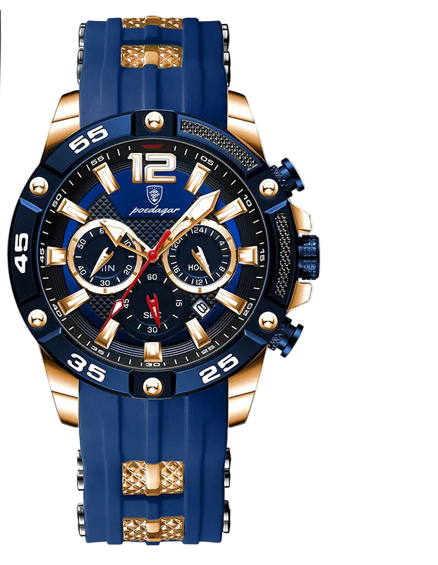 trending POEDAGAR Silicone Strap Sport Men's Watch Luxury Stopwatch Waterproof Military Wristwatches For Men Brand Luminou...